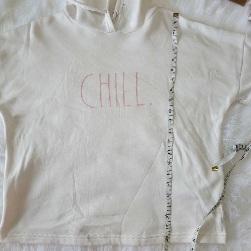 Rae Dunn 2 Piece CHILL Set Hoodie & Jogger Set S Cream/Pink Soft NWT - Picture 9 of 16